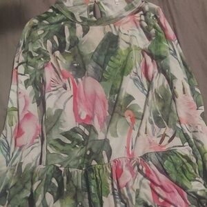 Little bum bums flamingo bamboo snap dress